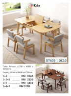 DT609 + DC10 - MUJI SOLID WOOD DINING SET
