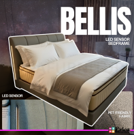 BELLIS - LED SENSOR FABRIC DIVAN BED