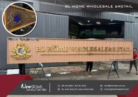 BL HOME WHOLESALE &RETAIL -  Jikowa Panel Base with Stainless Steel Gold BA Side Lit