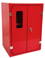 GRP Double Door Safety/ Fireman Equipment w/ Shelving & Window Cabinet