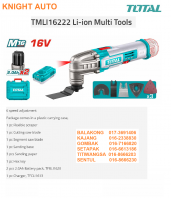 TOTAL M16 TMLI16222 Li-ion Cordless Multi Tools 6 speed adjustment Flexible scraper Cutting Segment saw