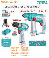 TOTAL M16 TOSLI241295 Li-ion Cordless 2 Pcs Combo Kit Compact Brushless Drill Rotary Hammer