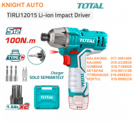 TOTAL S12 TIRLI12015 Li-ion Cordless Impact Driver USB Type-C 6.35mm (1/4") 100Nm 12V Nut setters / TIDLI12202 Impact Drill 20Nm 12V 0.8-1.0mm