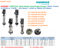 Shimge 3 Phase 415V Stainless Steel Vertical Multistage Centrifugal Pump BLT12 Series C013