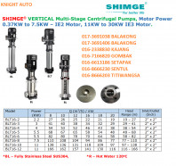Shimge 3 Phase 415V Stainless Steel Vertical Multistage Centrifugal Pump BLT16 Series C013