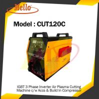 MELLO CUT120C IGBT 3 Phase Inverter Air Plasma Cutting Machine c/w Accessories & Build In Compressor MELLO CUT120C IGBT 3 Phase Inverter Air Plasma Cutting Machine c/w Accessories & Build In Compressor