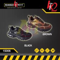 HK2 15006 (BK/DBN) Men Lace-Up Industrial Safety Shoe