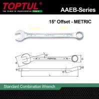 TOPTUL AAEB-Series Standard Combination Wrench 15�� Offset (METRIC Type)