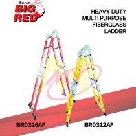 BIGRED Heavy Duty Multi Purpose Fibreglass Ladder BIGRED Heavy Duty Multi Purpose Fibreglass Ladder