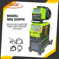 MELLO MIG500PW (IGBT) Pulse Inverter MIG Welding Machine 3 3 Phase with Feeder - 3rd Gens