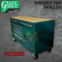 GIANT TOOLS 7 Drawer Wooden Top Trolley GIANT TOOLS 7 Drawer Wooden Top Trolley