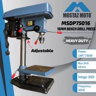 MOSTAZ MOTO MSDP75016 16mm Bench Drilling Machine 1Hp 240V