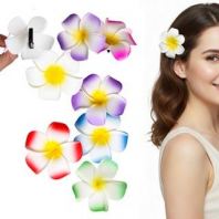 2 pcs Frangipani Hairpins Hawaiian Theme Flower Hair Clip