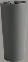 IT-211/GM Stand Alone Basin   Gun Metal Ceramic Wash Basin with Tap Hole 410x410x850mm