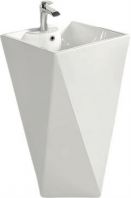 IT-M9004 Standalone Wash Basin   480x480x840mm White Ceramic Bathroom Sink