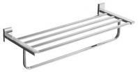 AR-6462-SC 60cm Chrome Towel Shelf with Rail   Zinc & Stainless Steel, Durable Bathroom Towel Rack