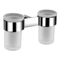 AR-3384D Double Tumbler & Toothbrush Holder   Brass Chrome, 192mm