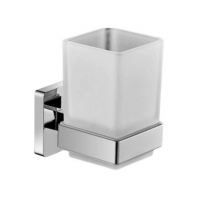 AR-6584 Brass Chrome Tumbler & Toothbrush Holder   Sleek Bathroom Accessory, 69x105x116mm