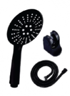 IT-HS002-BL Black Hand Shower Set with Flexible Hose & Adjustable Round Shower Holder   Premium Bathroom Shower Kit