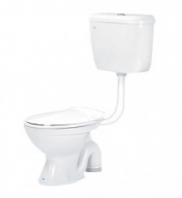 WC1001 & LC5002-ML Mid-Level Washdown Pedestal WC | 6L Single Flush VC Cistern | Close-Coupled Toilet