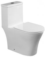 ADDA One Piece Water Closet Rimless Washdown   Dual Flush 5L/3L, PP Soft Close Seat & S-Trap 250mm