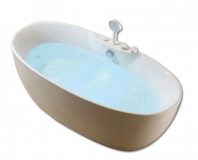 ERN 11302 Jacuzzi Bathtub with LED Light & 6 Massage Jets   1600mm Luxury Whirlpool Bathtub with Hand Shower & Mixer Faucet
