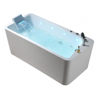 WA1016 Jacuzzi Massage Bathtub with Hydro Massage, LED Ambient Light & Pneumatic Control   1700x800x600mm, 290L