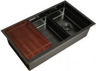 ITS-M7945/EB(BL) Undermounted Single Bowl Kitchen Sink with Accessories   Nano Black SUS304 Stainless Steel, Anti-Scratch PVD Finish, 790x450x220mm