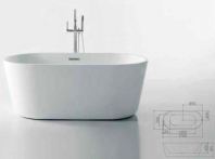 IT-VK-A132 Premium Acrylic Bathtub 1700x800x580mm   Elegant White Freestanding Bath, Durable Acrylic Fibre Tub (Shower Mixer Not Included)