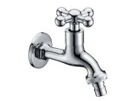 T-6571 1/2" x 3/4" Brass Chrome Hose Bib Tap | Durable Outdoor Water Faucet