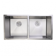 HT-PLATZ-880-H Undermount Handcrafted Sink   Premium PLATZ Series 304 Stainless Steel Double Bowl Kitchen Sink (880mm, 1.2mm Thick)