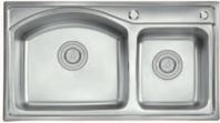 IT-8044A(NA) 1 Big 1 Small Top-Mounted Kitchen Sink | 800x400mm Nano Finish Stainless Steel Sink