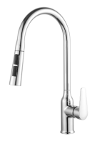 TDM-182P-CR Single Lever Kitchen Sink Mixer Tap with Pull-Out & 3 Function Spray | Brass C/P Finish, 35mm Cartridge