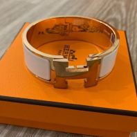 Brand New Hermes Clic Clac White Rose Gold Hardware PM