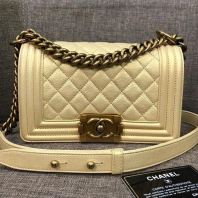 Chanel Boy Small Champagne Caviar with GHW