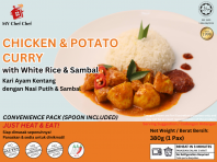 Chicken & Potato Curry with White Rice & Sambal