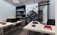 Account room with special design wallpaper.