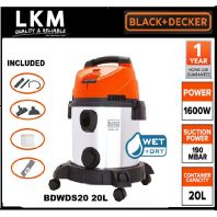 BLACK & DECKER BDWDS20 1600W 20L Wet & Dry Vacuum Cleaner Blower