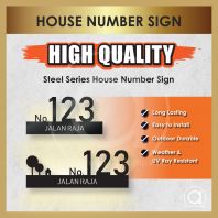 Custom Steel House Number Sign with Logo
