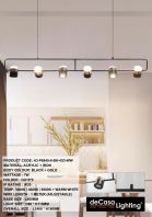 DESIGNER LONG PENDANT LIGHT (H3-P6849-6-BK+GD-WW) DESIGNER LONG PENDANT LIGHT (H3-P6849-6-BK+GD-WW)