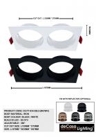 Recessed Eyeball Casing - GU10*2 (D3-FT-034-SQ-2-(BK/WH)