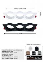 Recessed Eyeball Casing - GU10*3 (D3-FT-034-SQ-3-(BK/WH)