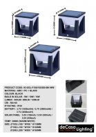 OUTDOOR SOLAR PILLAR LIGHT (H3-SGL-F100/150/200-BK-WW)