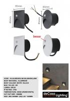 OUTDOOR STEP LIGHT (H3-SL85R/85S-3W-SS-(WH/BK)-WW)