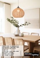 WOOD PENDANT LIGHT (N1-P58995-OAK+BK)