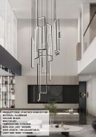 RECTANGLE HIGH CEILING PENDANT LIGHT (JY-HC1612-12-BK-3C-7.5M) RECTANGLE HIGH CEILING PENDANT LIGHT (JY-HC1612-12-BK-3C-7.5M)