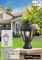 CLASSIC OUTDOOR PILLAR LIGHT / GATE LAMP (3604-BK-S) CLASSIC OUTDOOR PILLAR LIGHT / GATE LAMP (3604-BK-S)