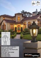 CLASSIC OUTDOOR PILLAR LIGHT / GATE LAMP (3602-BK-S)