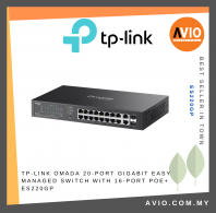 TP-LINK Omada 20-Port Gigabit Easy Managed Switch with 16-Port PoE+ ES220GP