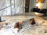 Luxury Dining Table | Arabescato Orobico Marble | 8 Seaters | 8ft | Stain Free